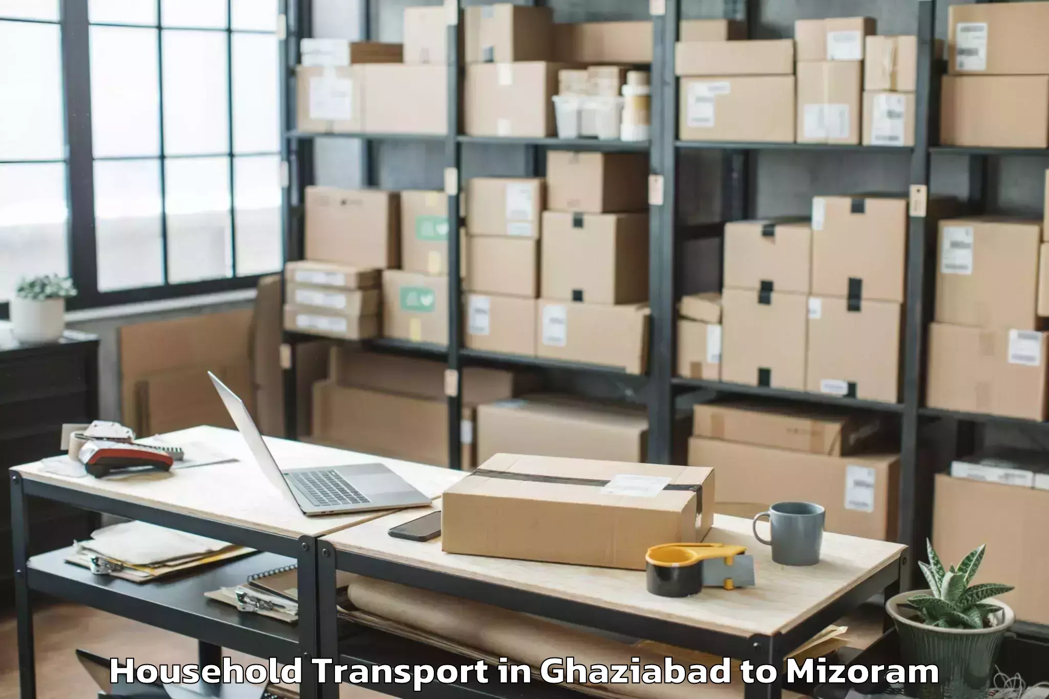 Reliable Ghaziabad to Hnahthial Household Transport